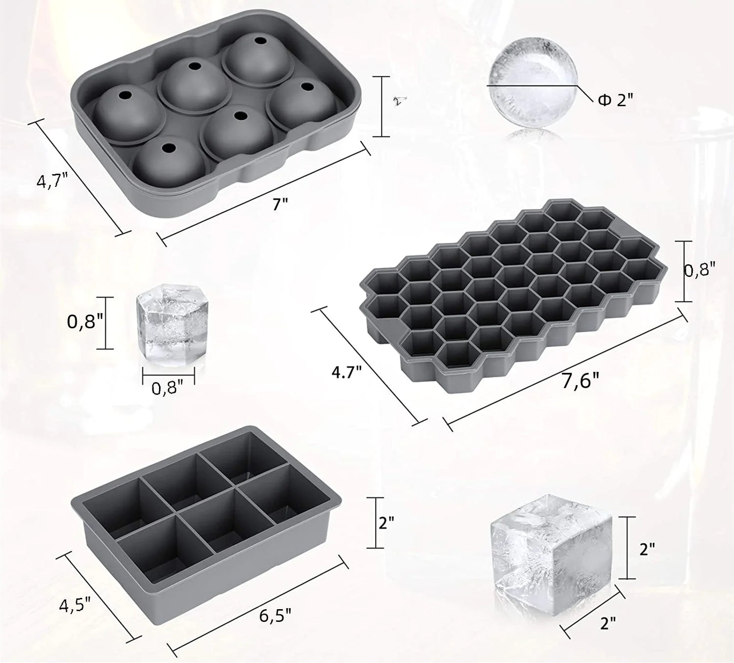 Food Grade Silicone Ice Cube Tray