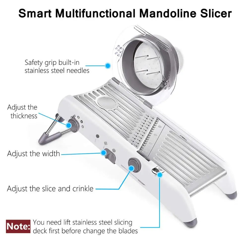 Professional 18 Adjustable Settings Stainless Steel Mandoline Slicer