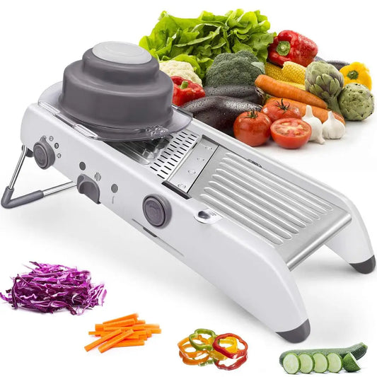 Professional 18 Adjustable Settings Stainless Steel Mandoline Slicer